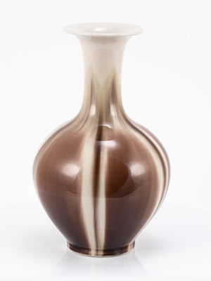 Coffee Reaction Glazed Ballon Vase