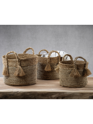 Barletta Set/3 Seagrass Baskets