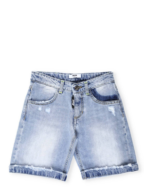 Msgm Kids Denim Bermuda Shorts