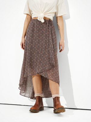 Ae High-waisted Asymmetrical Midi Skirt