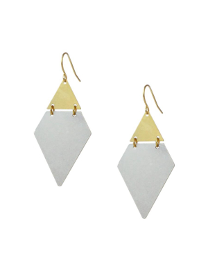 Mixed Metal Triangle Earring