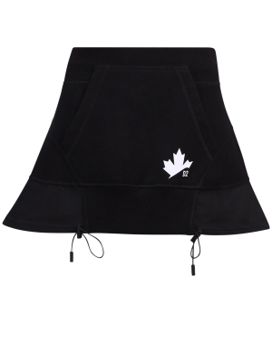 Dsquared2 Maple Leaf Print Drawstring Mini Skirt