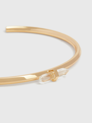 Ella Gold Tone Semi-precious Crystal Quartz Cuff Bracelet Ella Gold Tone Semi-precious Crystal Quartz Cuff Bracelet