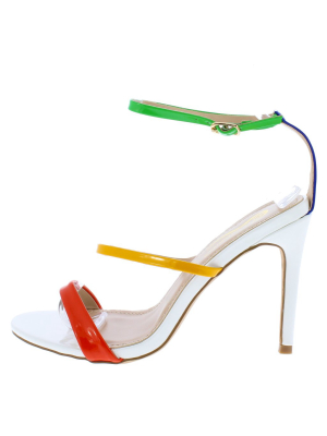 Sevilla2 White Open Toe Anke Strap Stiletto Heel