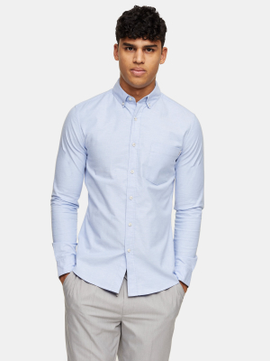 Blue Stretch Tab Oxford Shirt