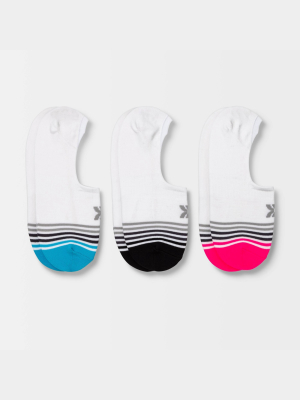 Women's Lightweight Striped 3pk Liner Athletic Socks - All In Motion™ 4-10