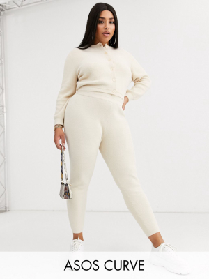 Asos Design Curve Lounge Two-piece Fine Fluffy Knit Sweatpants