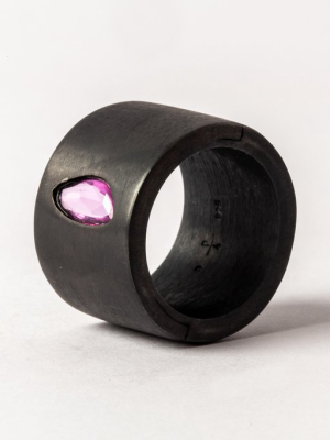 Sistema Ring (0.8 Ct, Pink Sapphire Faceted Slab, 17mm, Ka+saf)