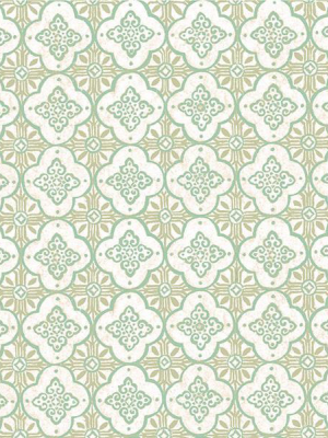 Geo Green Quatrefoil Wallpaper From The Kismet Collection By Brewster Home Fashions