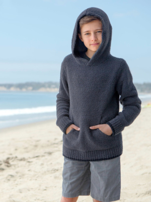 Barefoot Dreams The Cozychic® Youth Pullover Hoodie- Pacific Blue