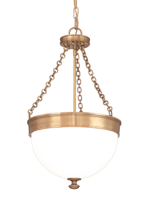 Barrington 3 Light Pendant Aged Brass