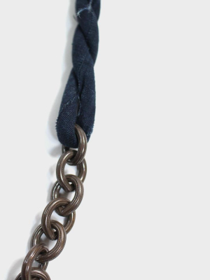 Boet X Kiriko Boro Necklace, Dark Indigo Twisted With Washed Dark Indigo