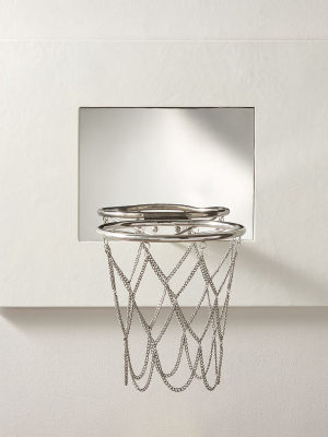 White Leather Basketball Hoop