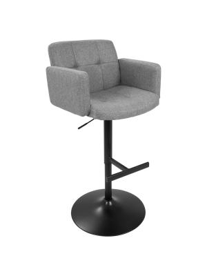 Stout Contemporary Adjustable Barstool - Black And Gray With Swivel - Lumisource