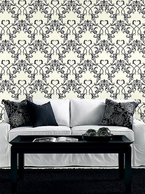 Candela Chandelier Wallpaper In Black And White By Brewster Home Fashions