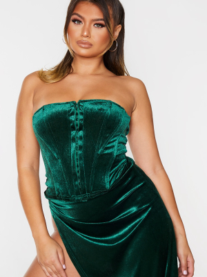 Teal Velvet Corset Top