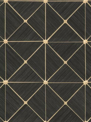 Double Diamonds Peel & Stick Wallpaper In Black By York Wallcoverings