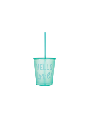 Parker Lane 6pc Frosted Party Cups "hello Love!" Turquoise