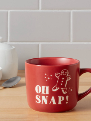 16oz Stoneware Oh Snap! Christmas Mug Red - Threshold™