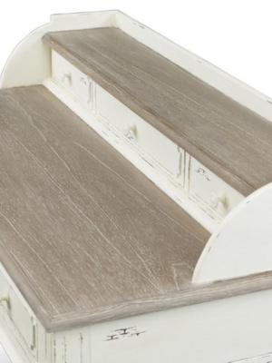 Angela French Accent Desk Distressed White