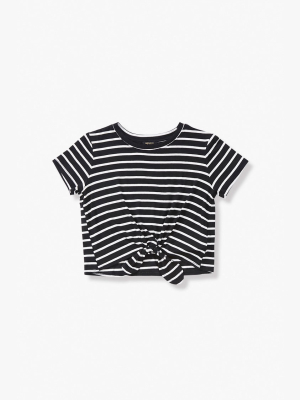 Girls Striped Tie-hem Tee (kids)