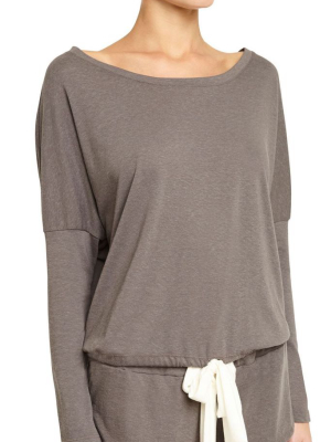 Eberjey Heather Slouchy Tee - Light Charcoal