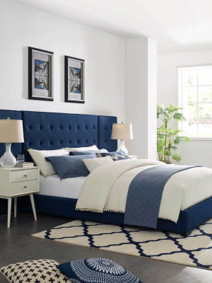 Patrick Upholstered Fabric Platform Bed Azure