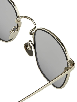 The Simon | Square Sunglasses In White Gold Frame (c2)