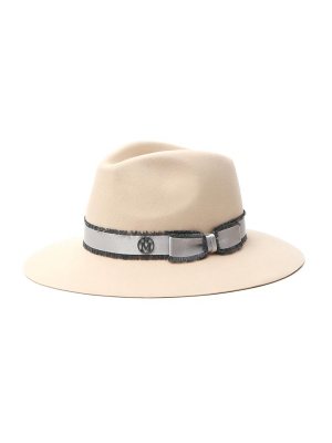 Maison Michel Rico Contrasting Band Fedora Hat