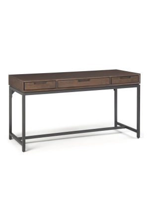 Devlin Writing Desk With Drawers Brown - Wyndenhall