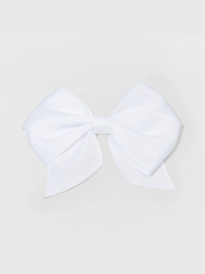 Girls' Solid Bow Hair Clip - Cat & Jack™ White