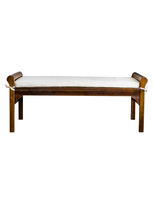 Nelson Wood Bench With Cushion Mahogany - Christopher Knight Home