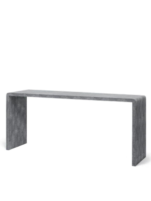 Harlow 72" Console Cool Gray Faux Shagreen