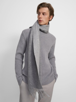 Oversized Scarf In Double-face Wool-cashmere