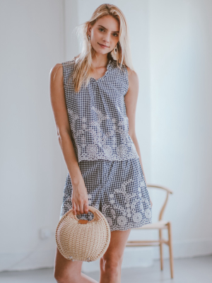 'norine' Lace Gingham Two Piece Set ( Sold Separately )