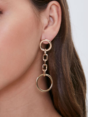 Drop Chain O-ring Earrings