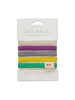 Kooshoo Plastic Free Organic Cotton Hair Ties - Colourful