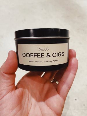 Coffee And Cigarettes Travel Candle