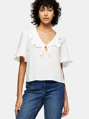 Ivory Frill Neck Blouse