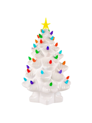 Mr. Christmas Large Ceramic Tree Decorative Figurine White