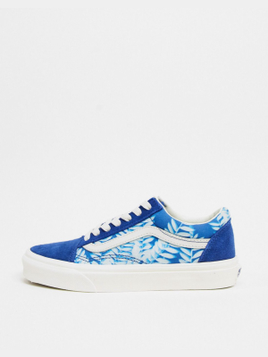 Vans Floral Old Skool Sneakers In Blue