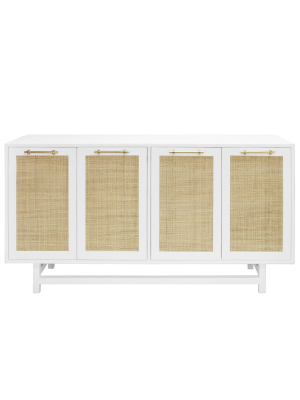 Worlds Away Macon Cabinet - White