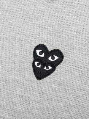 Comme Des Garcons Play Stacked Heart Polo Shirt - Grey