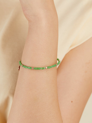 Gaiety Beaded Bangle, Lime Green