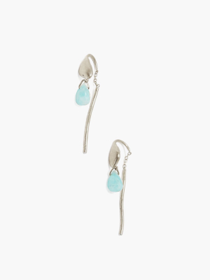 Amazonite And Silver Thread-thru Earrings