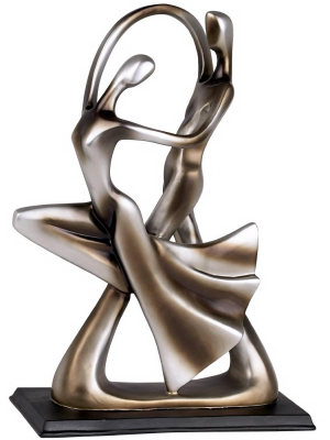 Studio 55d Silver Abstract 14 3/4" High Dancing Couple Sculpture