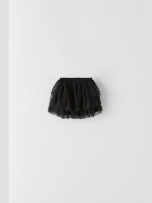 Ruffled Tulle Skirt