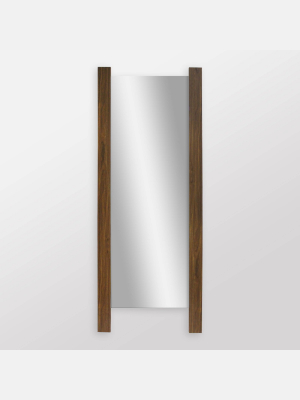 Wooden Plank Mid Tone Full Length Floor Mirror Brown - Threshold™