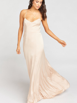 Godshaw Goddess Gown ~ Champagne Luxe Satin