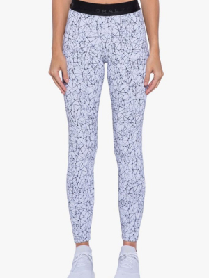 Sloane High Waist Leggings - Molecular White Geometric Print